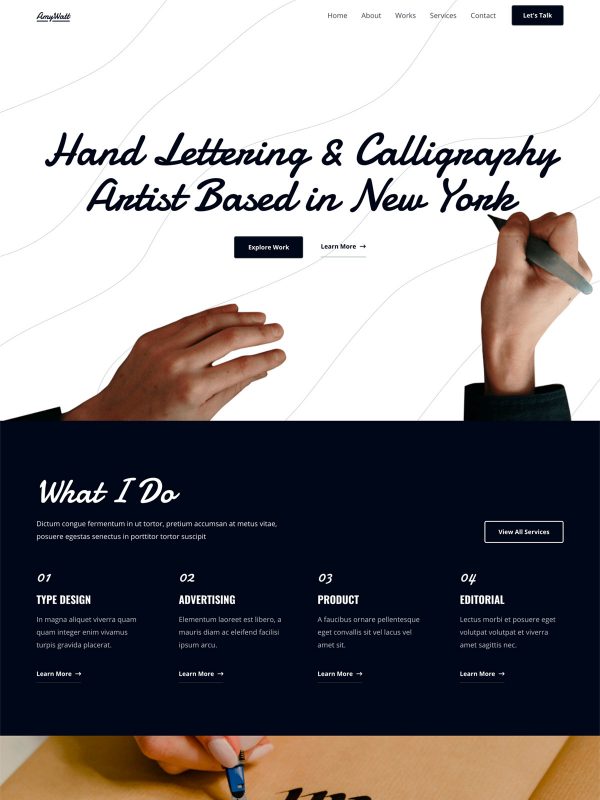Best Calligraphy Artist Website Templates