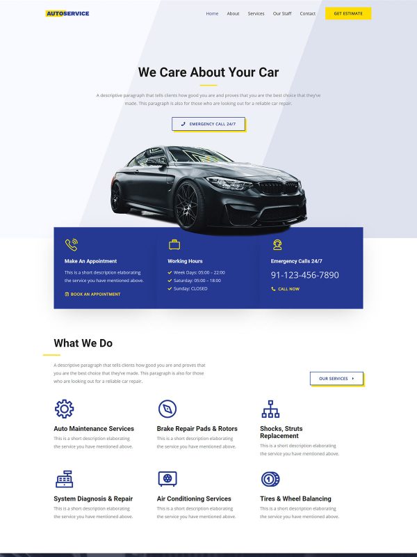 Car Services Website Templates
