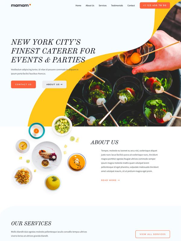 Best Catering & Events Website Templates