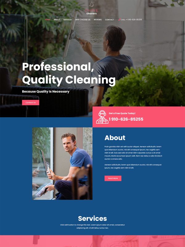 Cleaning Services Website Templates