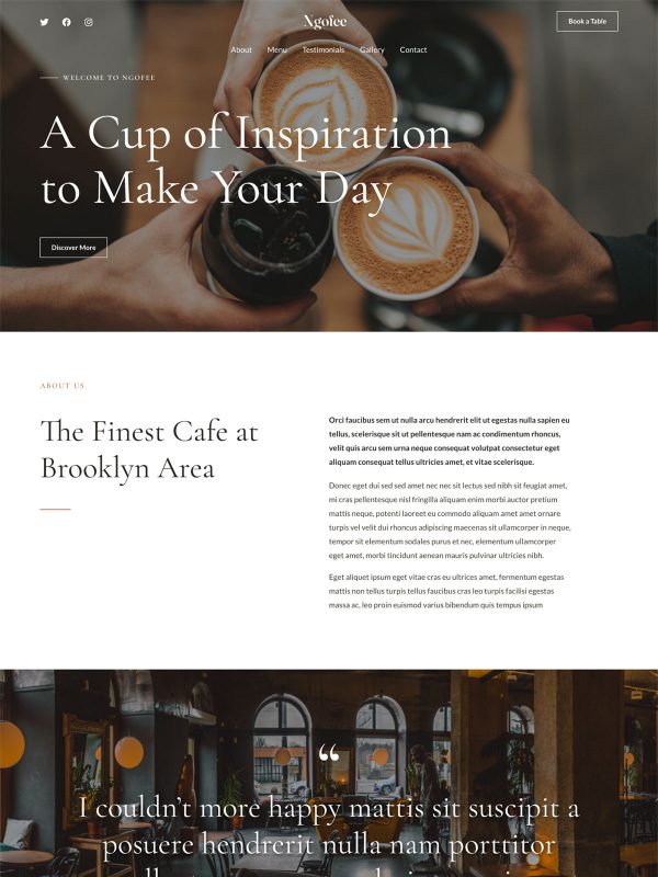 Best Coffee Shop Website Templates
