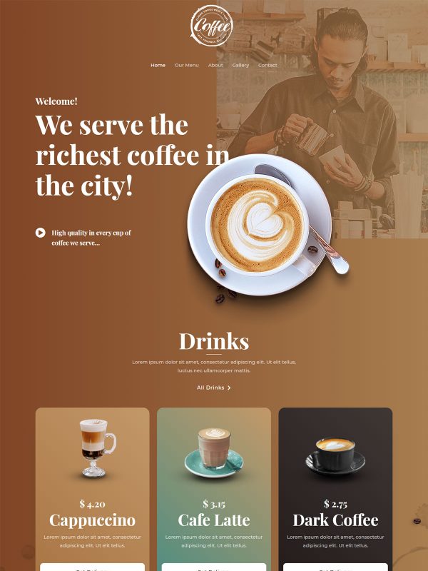 Coffee Shop Website Templates