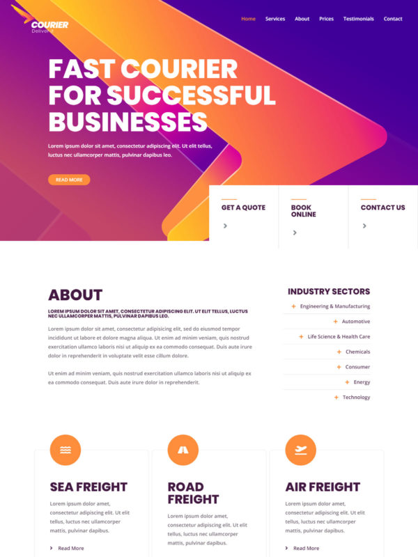 Best Courier & Delivery Service Website Templates