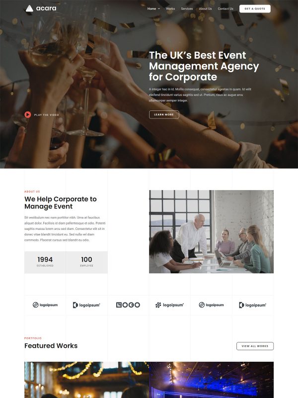 Best Event Management Agency Website Templates