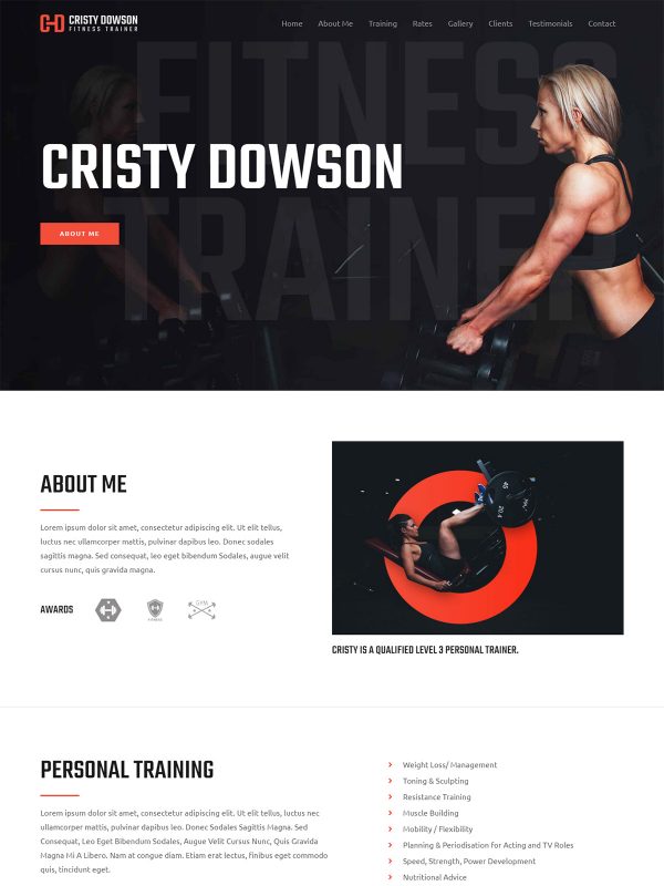 Best Personal Fitness Trainer Website Template