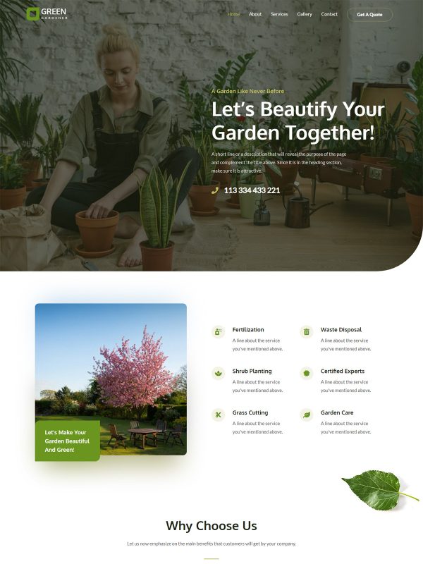 Green Garden Website Templates