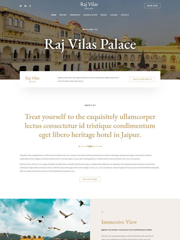 Best Heritage Hotel Website Templates