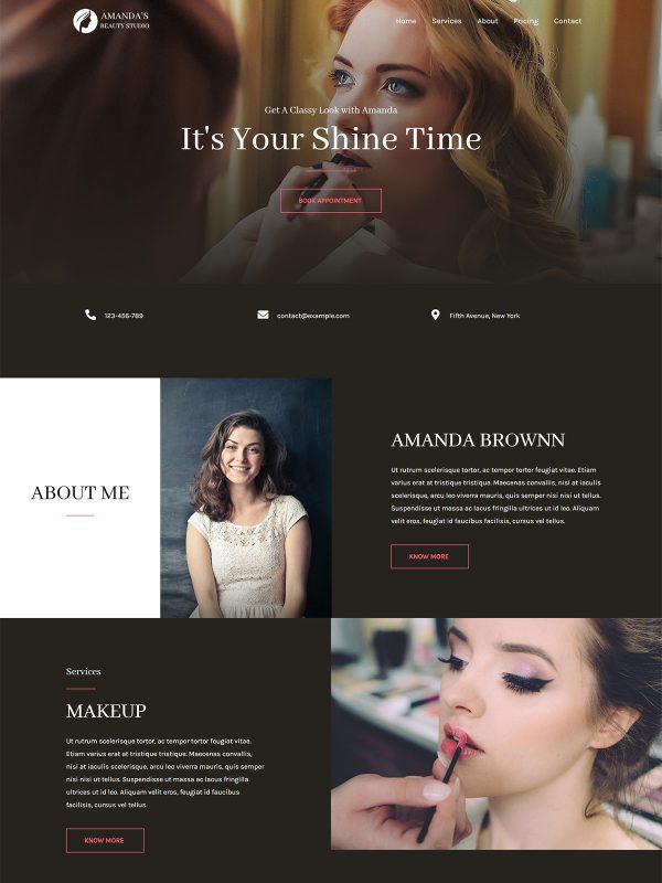 Makeup Studio website template