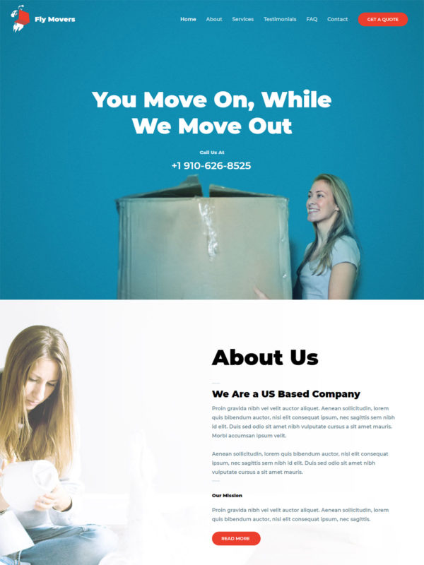 Best Moving Company Website Templates