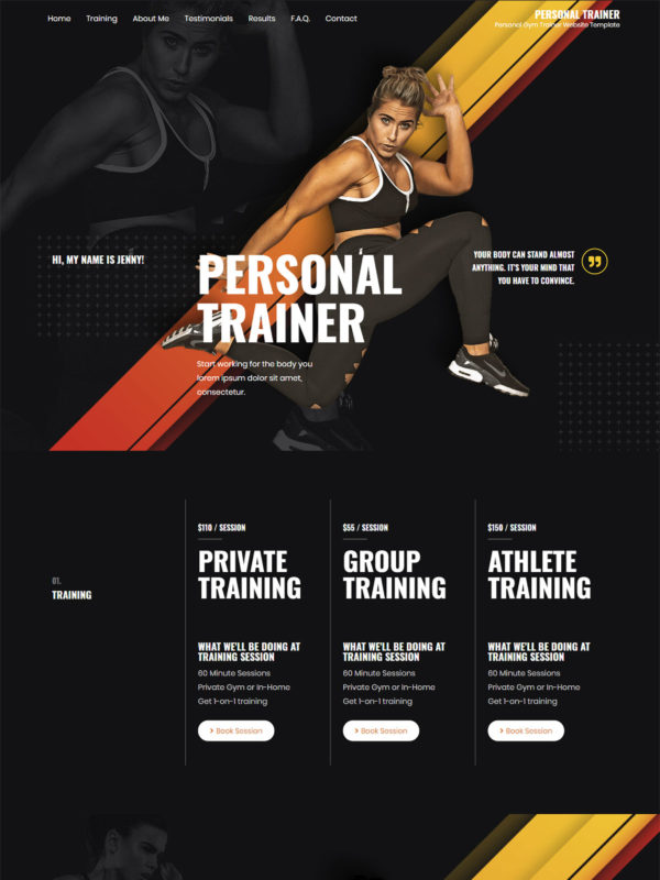 Best Personal Trainer Website Templates