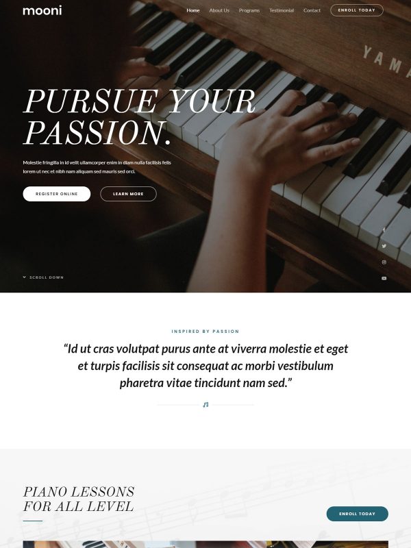 Best Piano Teacher Website Templates