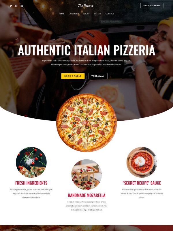 Best Pizza Website Templates