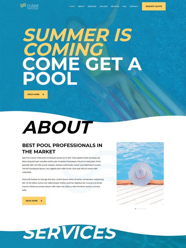 Best Swimming Pool Services Website Templates