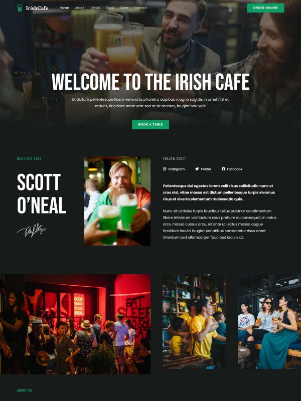 Modern Café Website Templates