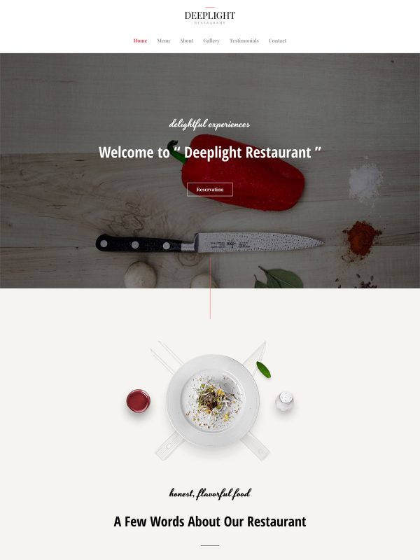 Best Deeplight Restaurant Website Templates