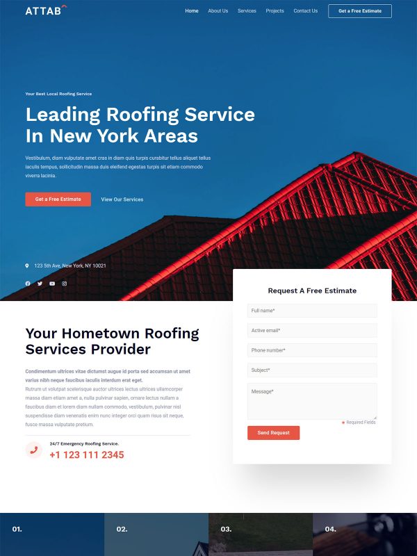 Roofing Services Website Templates