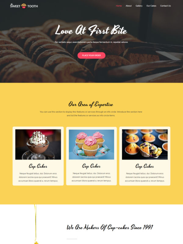 Sweet Tooth Website Templates