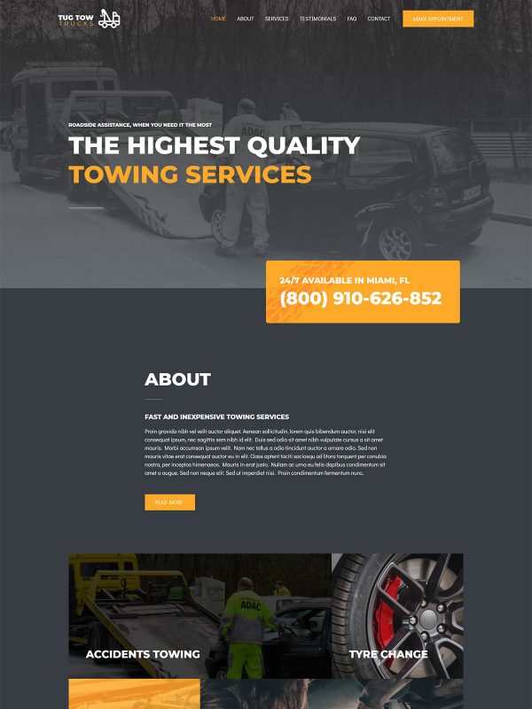 Best Towing Company Website Templates