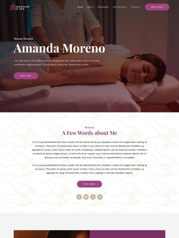 Best Massage Therapist Website Templates
