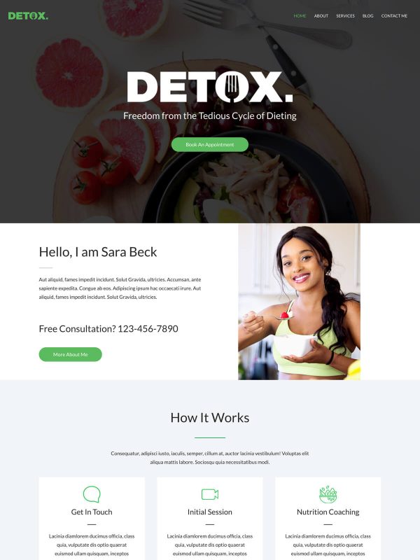 Best Personal Dietitian Website Template