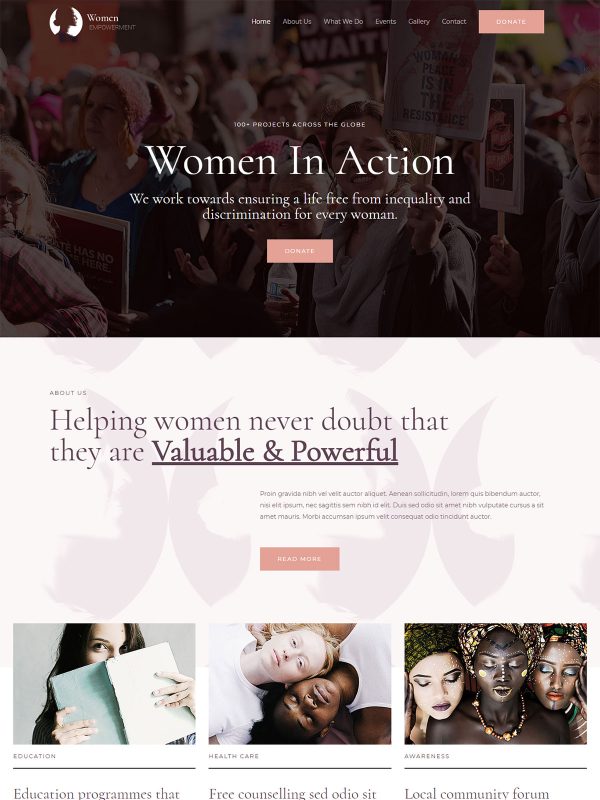 Best Women Empowerment NGO Website Templates