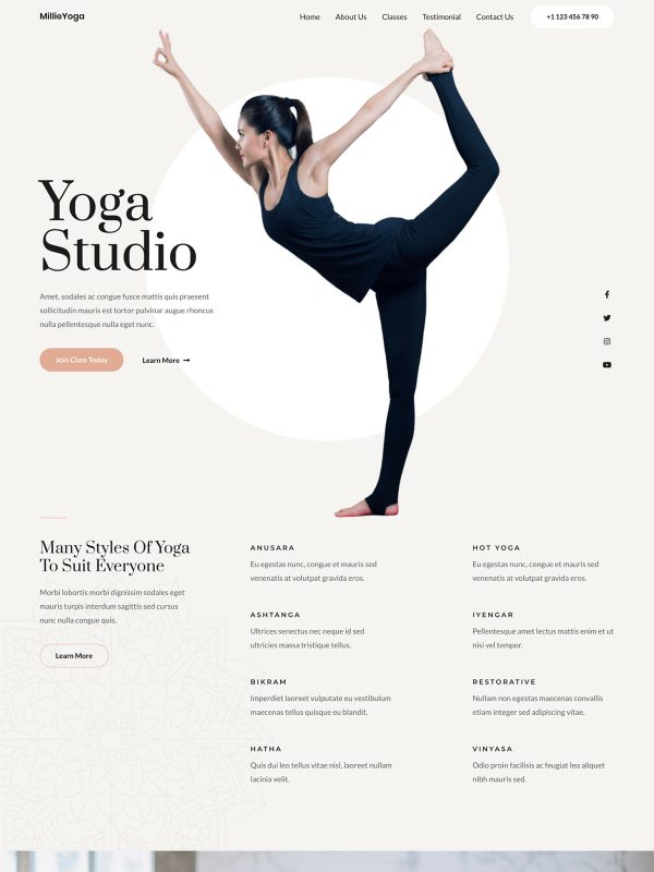 Yoga Teacher Website Templates